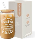 Coworker Gift for Women - 16oz Can Glass Coffee Cup - Funny Work Bestie Gift - Farewell Going Away Present for Female Colleagues and Friends