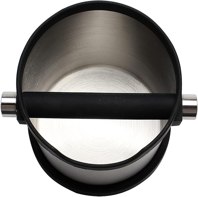 Espresso Knock Box, Capacity 60.8oz/1800ML Stainless Steel Coffee Grounds Container Waste Bin Coffee Tools for Barista and Non-slip Base (Silver)