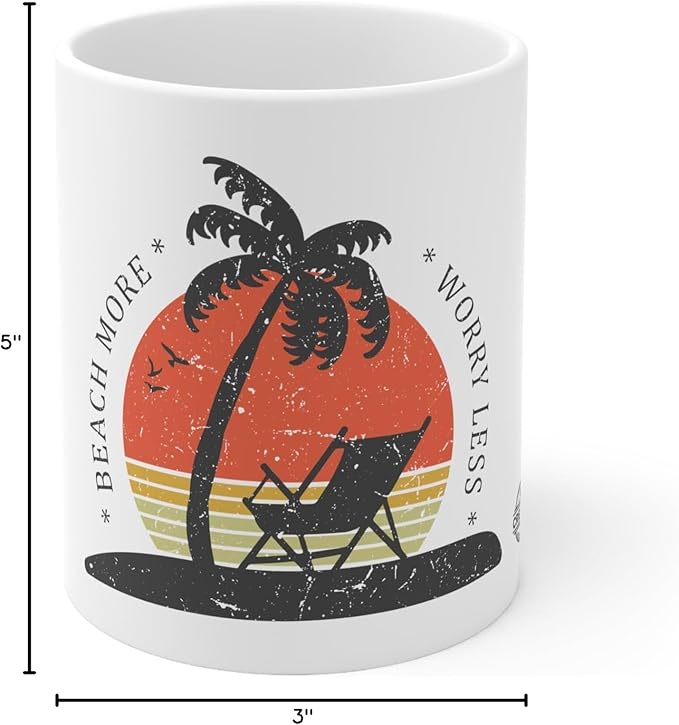 11 OZ Novelty Coffee Mugs - Christmas Gift (Beach Theme)