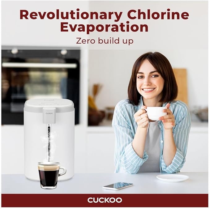 CUCKOO CWP-A501TW 5-Liter Hot Water Dispenser & Warmer with 4 Operating Modes, Chlorine Evaporation, Child Lock Function (White/Gray)
