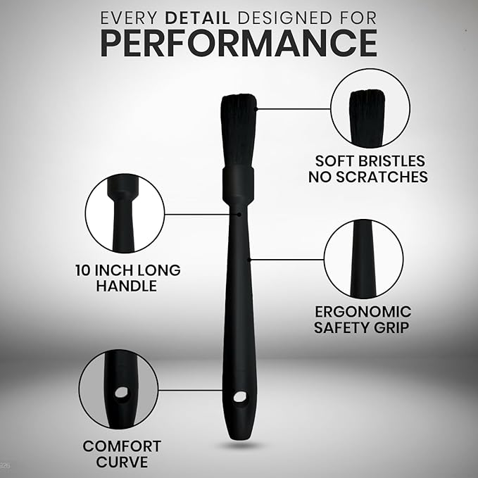 Rattleware 10" Black Espresso Machine Grinder Brush - Ideal For Home, Cafe, Restaurant, or Hotel - Long Durable Handle Coffee Grinder Cleaning Brush Trusted By Baristas