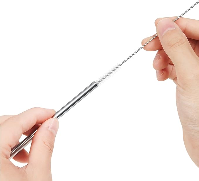 25 Piece Set Stainless Steel Straws Ultra Long 10.5 Inch Drinking Metal Straws Reusable Drinking Straws for 20 30 OZ (20 Bent| 5 Brushes)