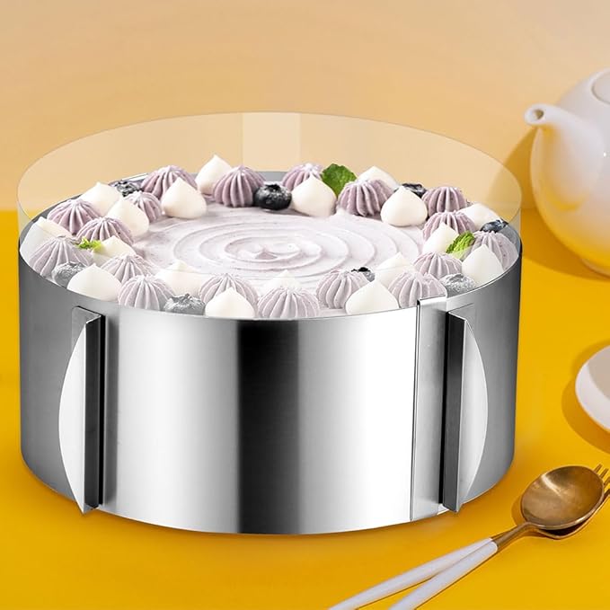 DATANYA Cake Rings Mousse Mold Adjustable 6 to12 Inch Stainless Steel Round Cake Molds for Baking Pastry, Cake Baking Supplies