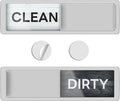 KitchenTour Dishwasher Magnet Clean Dirty Sign, Strong Magnet Clean Dirty Sign for Dishwasher, Farmhouse Wood Design Non-Scratch Dish Washer Indicator Kitchen Decor, Silver