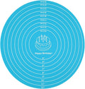 Silicone Baking Mat Cake Mat Silicone Cake Mat Silicone Baking Mat with Measurements for CakeTurntable Stand Non-Stick Heat Resistant Pastry Baking Sheet -Blue