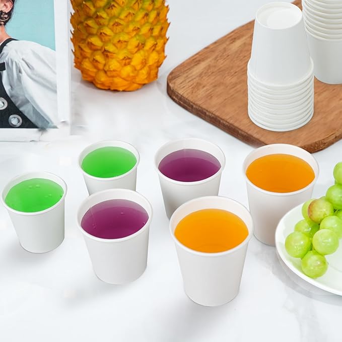 600 Pack 3 oz Paper Cups, Disposable Bathroom Cups, Small Mouthwash Cups, White Paper Cups, Hot/Cold Beverage Drinking Cup for Bathroom, Home, Party, Office, Picnic, Travel and Events