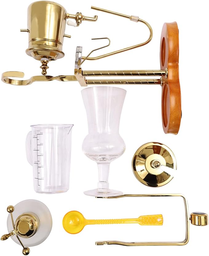 LYNICESHOP Belgian Coffee Pot, Gold Belgium Royal Family Balance Syphon Coffee Tea Pot Maker Coffee Machine Set Belgium Luxury Royal Family Balance Syphon Siphon Coffee Maker