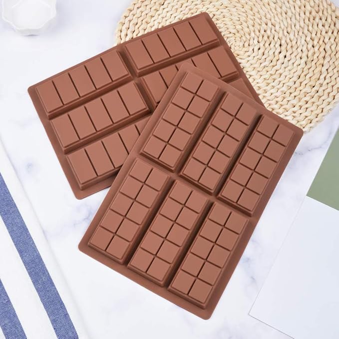 4-PACK Chocolate Bar Molds - Silicone Break Apart Protein and Engery Bar Candy Chocolate Molds