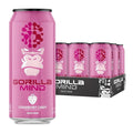 Gorilla Mind Energy Drink | Unmatched Energy · Amplified Focus | N-Acetyl-L-Tyrosine, Alpha-GPC, 200mg Caffeine, Uridine, Saffron | 0 Sugar Or Artificial Colors | 16oz, 12-Pack (Strawberry Candy)