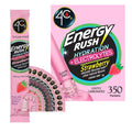 4C Powder Energy Rush Stix, Energy Rush - Strawberry Electrolyte 350 Count, Bulk Buy, Singles Stix, On the Go, Refreshing Water Flavorings, Value Pack
