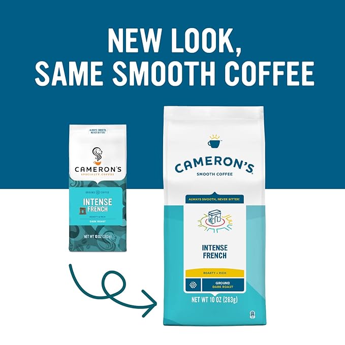Cameron's Coffee Roasted Ground Coffee Bag, Intense French, 10 Ounce