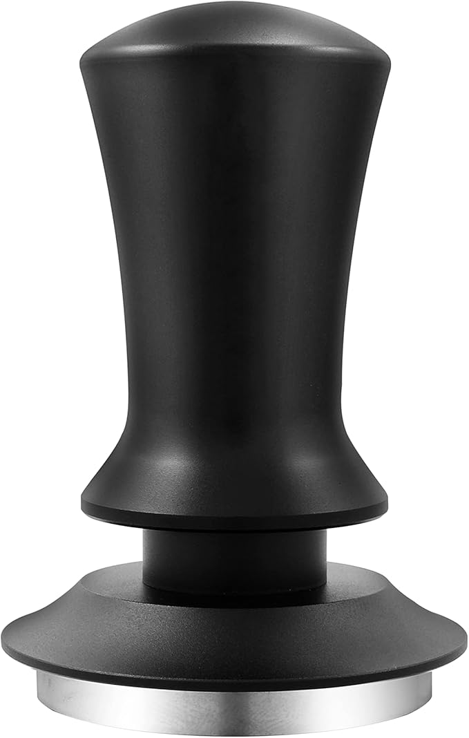 K COOL Coffee Tamper, Espresso Tamper, Premium Barista Tamper with Calibrated Spring, 100% Flat Stainless Steel Base Tamper for Espresso Coffee Machine (51mm, Black)