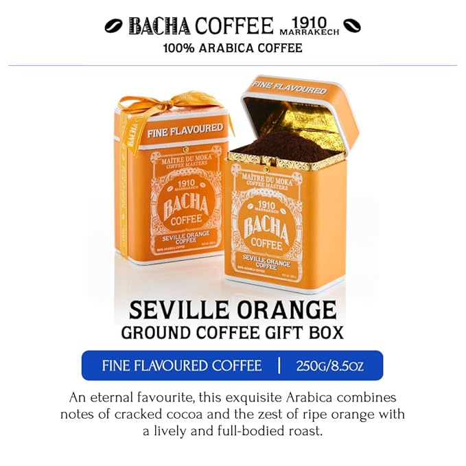 Bacha Coffee | Seville Orange Fine Flavoured Signature Nomad Collection, 100% Arabica Specialty Coffee, Ground Beans, Medium Roast, 250g