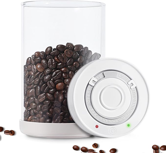 Minidiva Smart Vacuum Container, Automatic Electric Airtight Glass Jar for Food Coffee Storage Meal Prep (950ml)