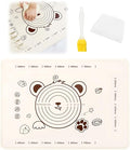Little Bear Pastry Mat Set:Silicone Pastry Mat with Cake Scraper Rolling Pin Pastry Brush for Baking (standard, count, 3)