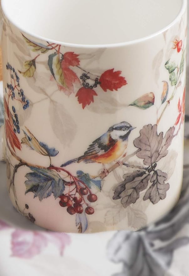 Maison d' Hermine Coffee Mug with Handles Fine Bone China Mugs Pack of Two Tea Cups for Hot Beverages Cappuccino Latte Home Restaurant Office Perfect for Gift (Equinoxe - Beige, 15 Ounce)