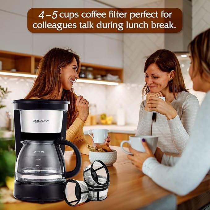 Replacement 4 Packs Reusable Coffee Filters For Mr. Coffee 4-5 Cup Drip Coffeemakers-Nylon Mesh With Handle