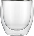 Restaurantware-Forma Professional 8.5 Ounce Double Wall Coffee Cups, 2 Insulated Latte Glasses - Dishwashable, Reusable, Clear Glass Beverage Cups, Freezable, For Hot Or Cold Beverages