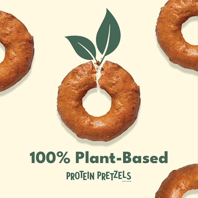 Crisp Power Protein Pretzels, Sea Salt, High Protein Vegan Keto Snack, 28 G Plant Based Protein, Low Carb Crunchy Pretzel Snacks, No Added Sugar, No Seed Oils, 1.75 oz Bags, 6 Pack