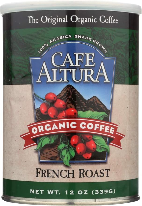 Cafe Altura Organic Coffee, French Roast, Ground Coffee, 12 Ounce Can