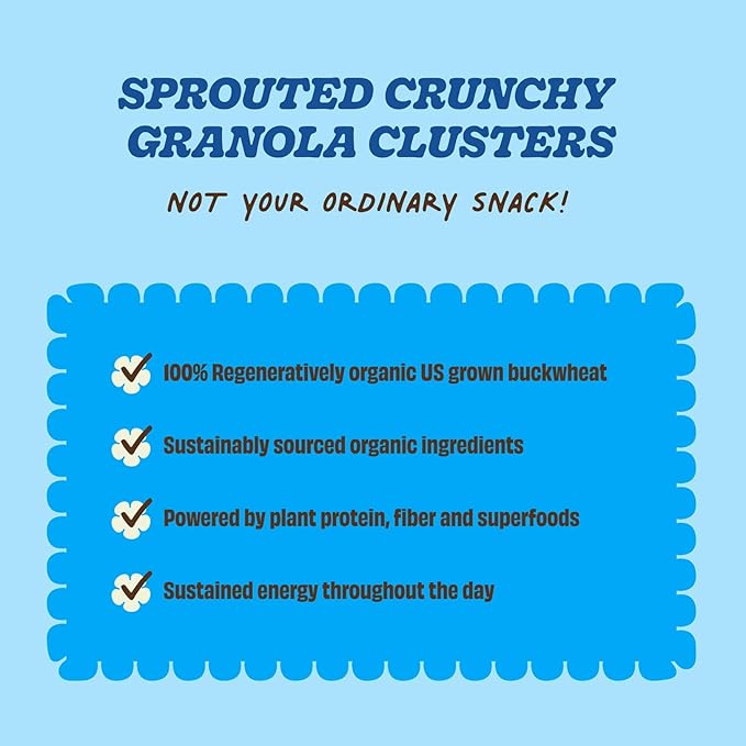 Clusterbucks Superfood Clusters – Grain-Free, Keto-Friendly Granola with Regeneratively Grown Sprouted Buckwheat– Gluten-Free, Low-Carb, Organic Healthy Snack (6 Ounce (Pack of 3), Blueberry Crisp)