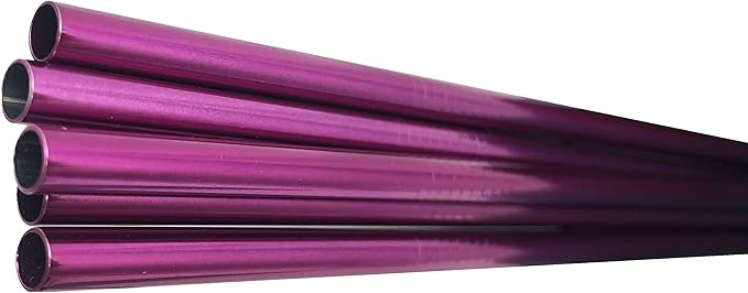 10 Pcs Stainless Steel Straws, Reusable Drinking Straws, Straight Metal Straw Sets with 2 Pcs Cleaning Brushes (10.5 Inch, Rose Red)