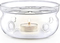 Teabloom Universal Tea Warmer (Large Size - 6 in / 15 cm Diameter) - Handcrafted with Heat Proof & Lead-Free Glass - Tealight Candle Included