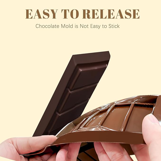 2 Pack Chocolate Bar Mold Deep for Stuffed Bar, Non-Stick Thick Chocolate Molds, Silicone Chocolate Candy Molds for Knafeh Pistachio Chocolate Bar, Candy, DIY Handmade Gifts (2 Pcs Diamond)