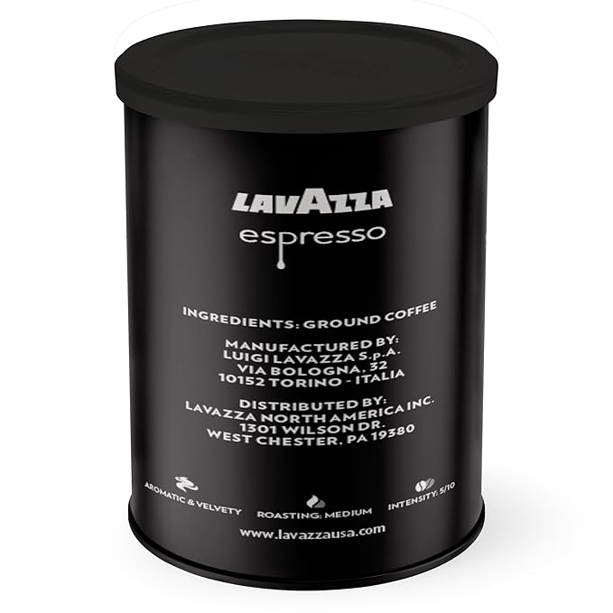 Lavazza Caffe Espresso Ground Coffee Blend, Medium Roast, 8 oz
