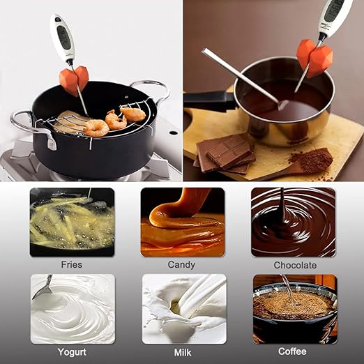 2Pcs Silicone Non-Scratch Pot Clip, Candy Thermometer Pot Clip for Candy Making, Hand-Free Holder to Measure Temperature of Candy, Oil, Milk, Chocolate, Candle, Deep Fryer and Cooking Melting Pot