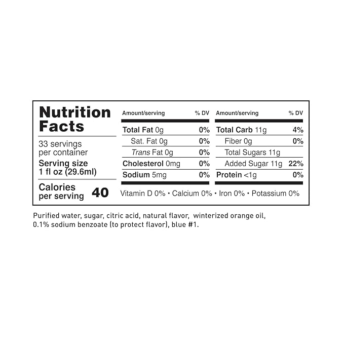 (4-Pack) LAVA Premium Blue Curacao Syrup, 33.8oz (1-Liter), Made with 100% Sugar, Orange Extract, No Artificial Sweeteners or Flavors