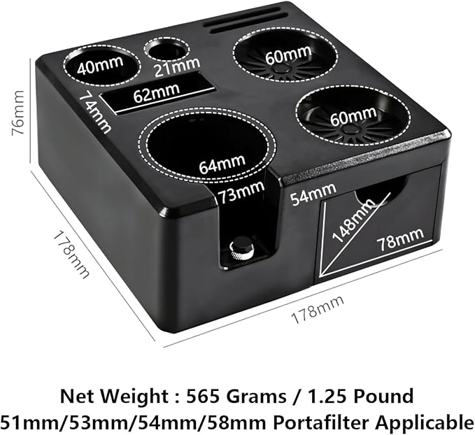 Coffee Tamper Mat Silicone Corner Tamping Mat (Coffee Tamping Station Black)
