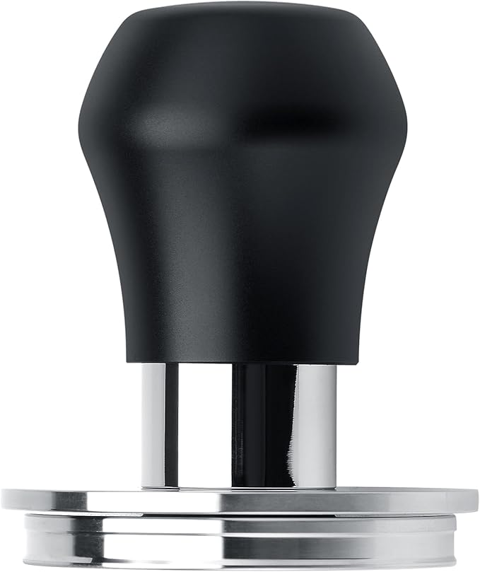 Normcore 58mm Coffee Tamper V4.1 Mini, Spring-Loaded with Click Feedback, Compatible with 58mm Espresso Machines Portafilter, Anodized Aluminum Handle and Silcone Stand, Black