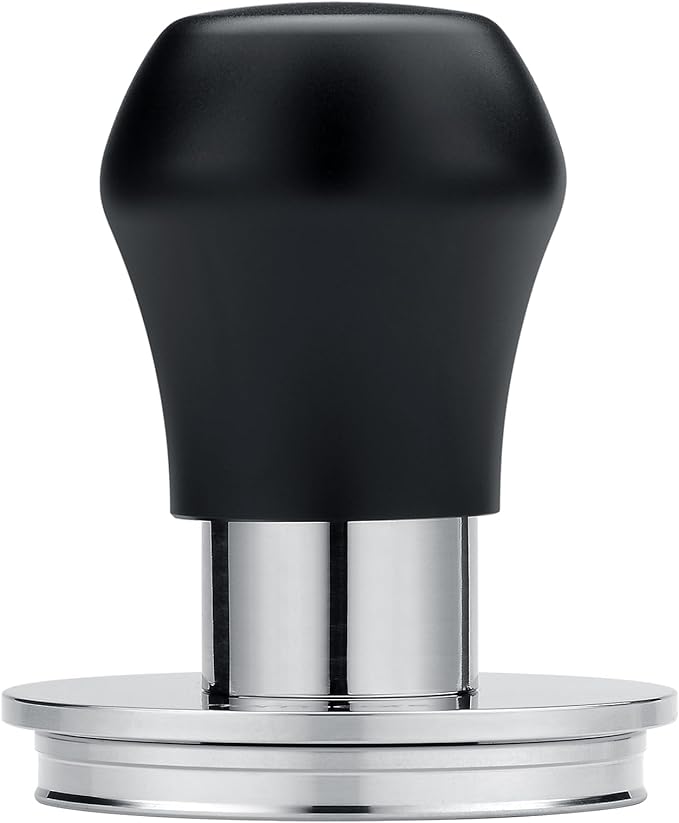 Normcore 57.5mm Coffee Tamper V4.1 Mini, Spring-Loaded with Click Feedback, 304 Stainless Steel Flat Base, Compatible with Lelit Anna Portafilter, Black