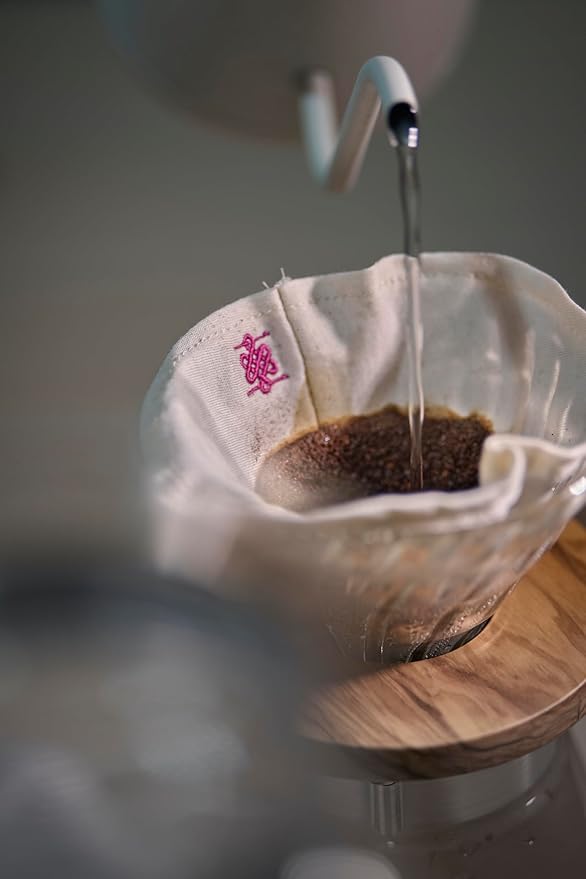 (3-PACK) ATHIA coffee filter for Chemex, Hario V60, 100% cotton Reusable Cone Shape Cloth Filter, 3-pack for 1-4 Cup Pour-over Drippers, Eco-friendly Alternative to Paper Filters