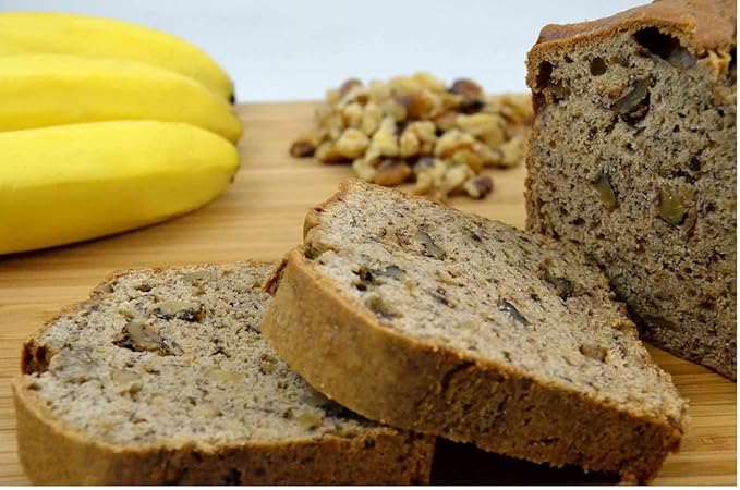 Nadel - Naturally Delicious Banana Nut bread, 4 Pack, Fresh Bananas, Crunchy Walnuts, Lunch snack breakfast bars Natural fresh brand, Cake Slices