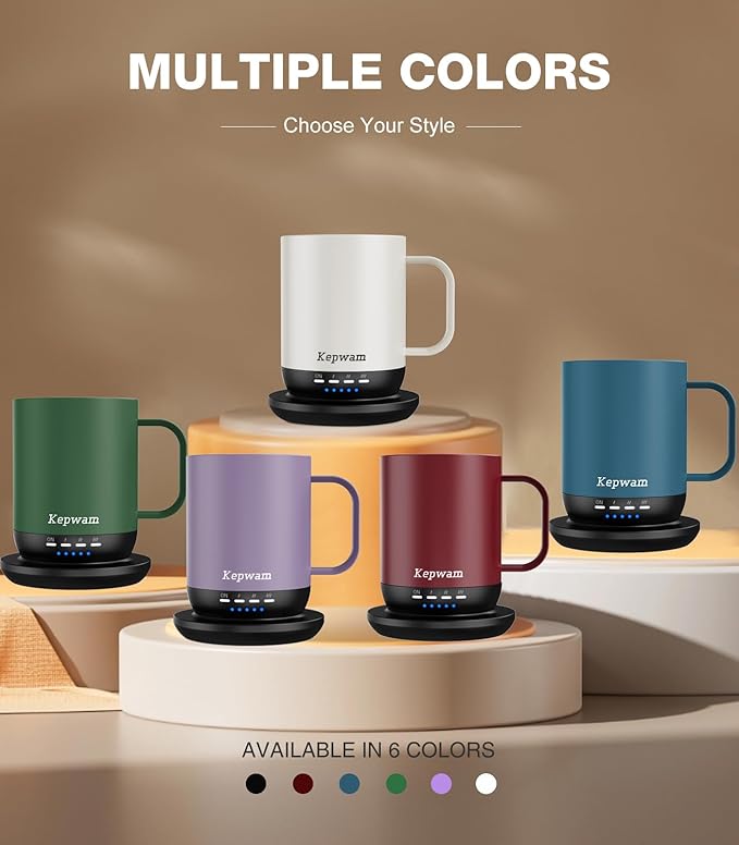 Heated Coffee Mug T1-14oz Fast Heating & Longer Battery Life Self Heating Coffee Mug Hot to 149℉ - Touch & App Controlled Mug Coffee and Hot Beverage Warmer, Gifts for Women and Men