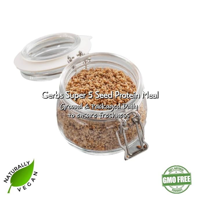 Gerbs Super 5 Seed Meal 1 lb. | Finely Ground, No Additives, Resealable Bag | Hearty & Nutty Texture for Baking & Smoothies | Top 14 Allergen-Free