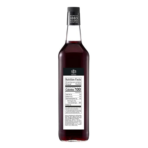 1883 Hibiscus Syrup for Drinks, Made in France, 1 Liter Plastic Bottle