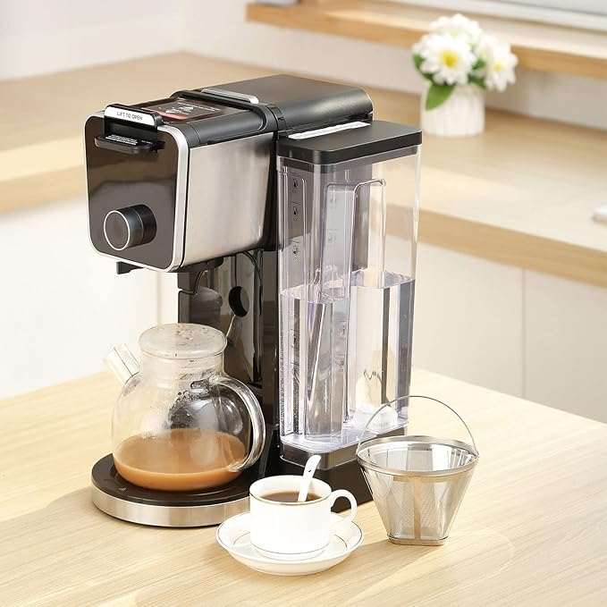 Reusable #4 Cone Coffee Filters for Ninja Dual Brew Pro Coffee Makers,Compatible with Ninja CFP301 CFP201,8-12 Cup Stainless Steel Basket