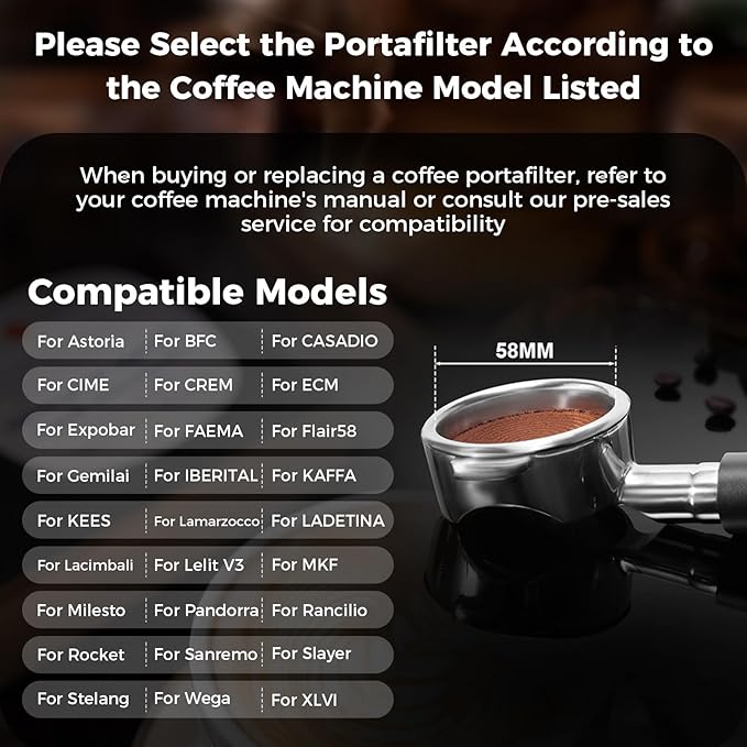 IKAPE 58mm Bottomless Naked Portafilter, Suitable for E61, Flair 58, ECM, Rocket, Sanremo, Synesso, Slayer, VBM Coffee Machines (Included 20g Capacity Filter Basket)