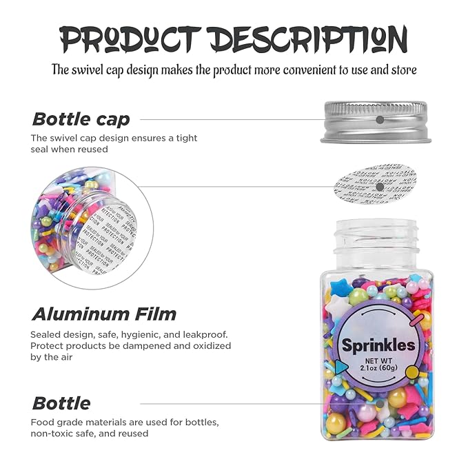 Edible Pink Sprinkles for Cake Decoration, Flower Sprinkles, Pearl Sprinkle, Pink Confetti Sprinkles for Valentines Cake Decoration, Cupcake, Ice Cream, Macaron(120g/4.23oz)