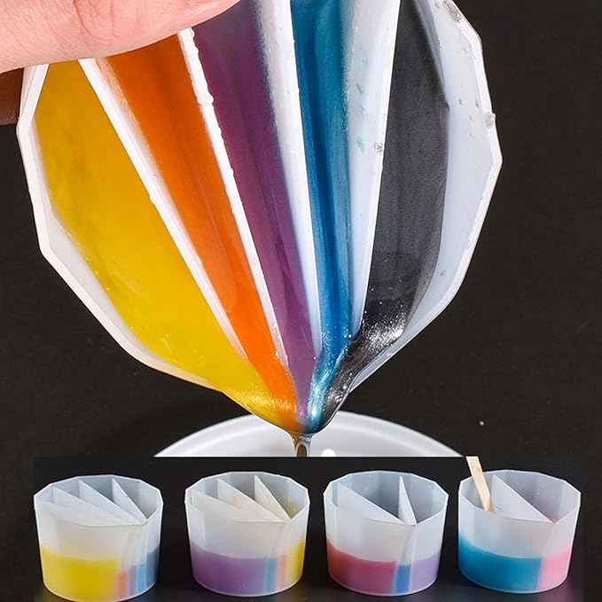 4 Pack Portion Cup Resin Color Mixing Silicone Split Cup for Casting Mold, Soap Making, Candle Making, Home Decor, and 3D Animal Molds