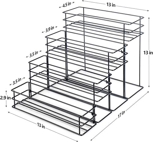 16 Bottle Capacity Coffee Syrup Organizer 4 Tier Coffee Syrup Stand Shelf for Coffee Bar Accessories for Coffee Bar Kitchen Small Wine Rack for Bar Family Storage for Syrup Wine Dressing