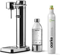 Aarke Carbonator lll with CO2 Cylinder, Sparkling & Carbonation Water Machine, Stainless Steel with PET BPA-Free Reusable Bottle Volume 1L/34 fl oz (Stainless Steel)