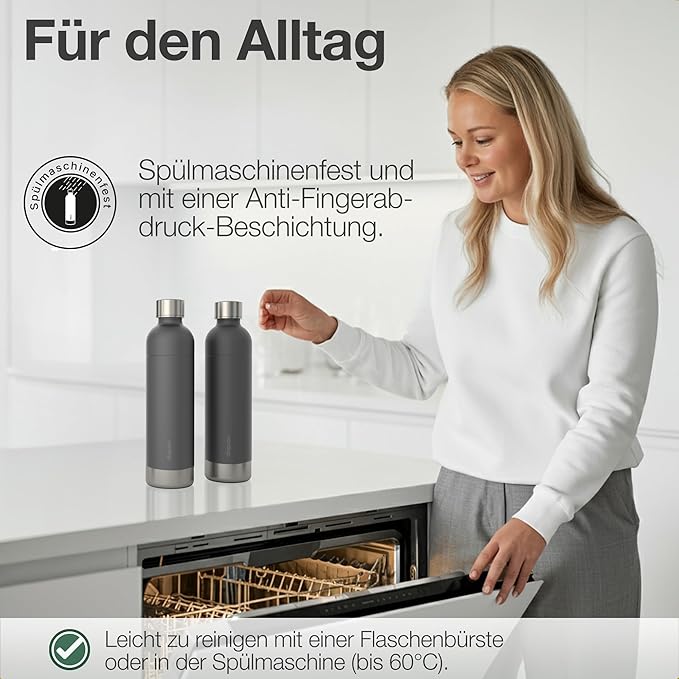 Stainless Steel Carbonating Bottle 33 oz | Compatible with Aarke Carbonator 3, Sodastream (Excl. model Aqua Fizz + Jet) and many others| Dishwasher Safe, No Expiration Date, BPA-Free