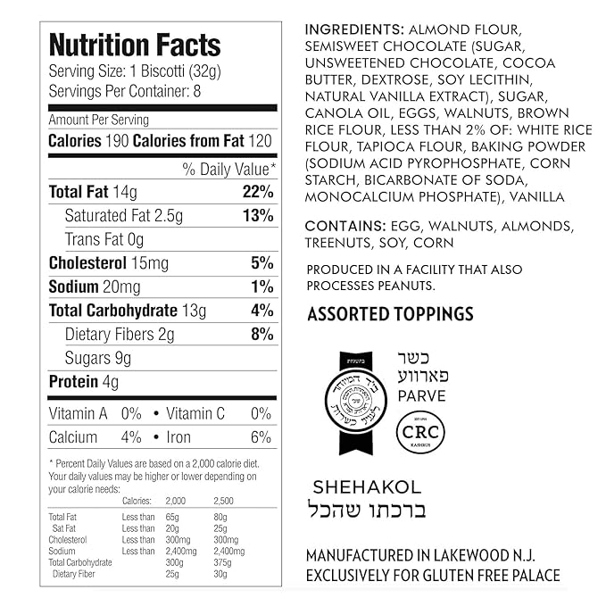 Gluten Free Palace Biscotti Cookie Gift Basket – Biscotti Dessert Basket – Birthday, Corporate, Sympathy, Get Well & Thank You Gift for Men & Women Gift