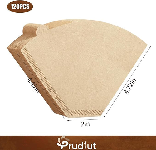 #4 Cone Coffee Filters 8-12 Cups, Disposable Natural Coffee Filters 4 Cone Paper Unbleached 4 Filters Paper Compatible with Ninja, Drip and Pour Over Coffee Maker, 120 Count