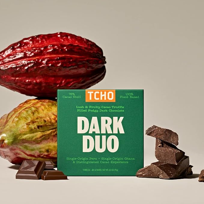 TCHO Dark Duo Dark Chocolate Bars (3 pack) | Single Origin, Plant Based, Organic & Fair Trade, | Non GMO, Non-Dairy, Vegan, Soy Free (2.5oz each)