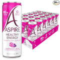 ASPIRE® Raspberry Acai, Healthy Energy Drink 80mg Natural Caffeine, Zero Sugar No Carbs Keto Friendly, 24 Pack Green Tea Sugar Free Drink Low Caffeine Zero Calorie